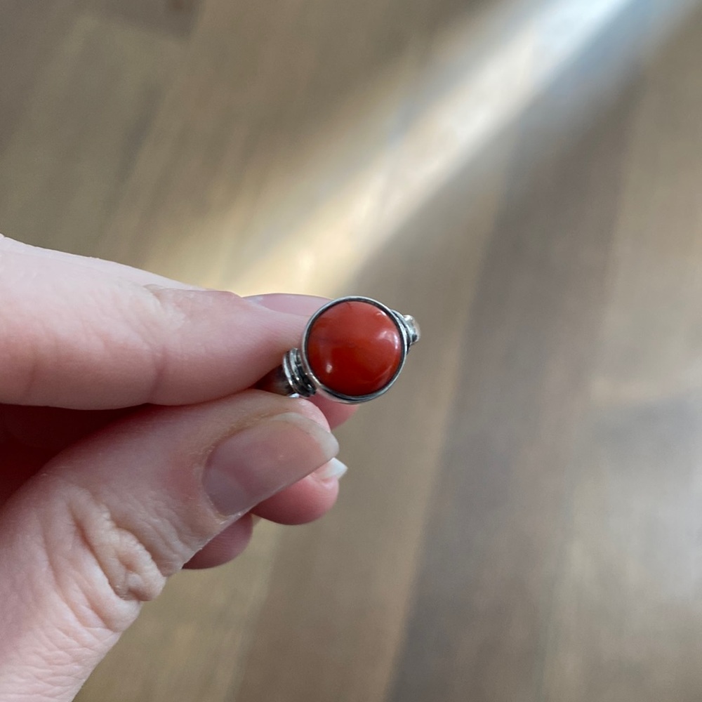 Size 7.5 red stone ring